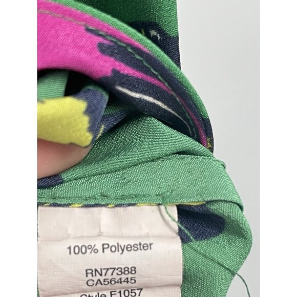 J Crew Green Floral Short Sleeve Blouse Top Sz 6 Tropical Resort Vacation - Picture 4 of 5